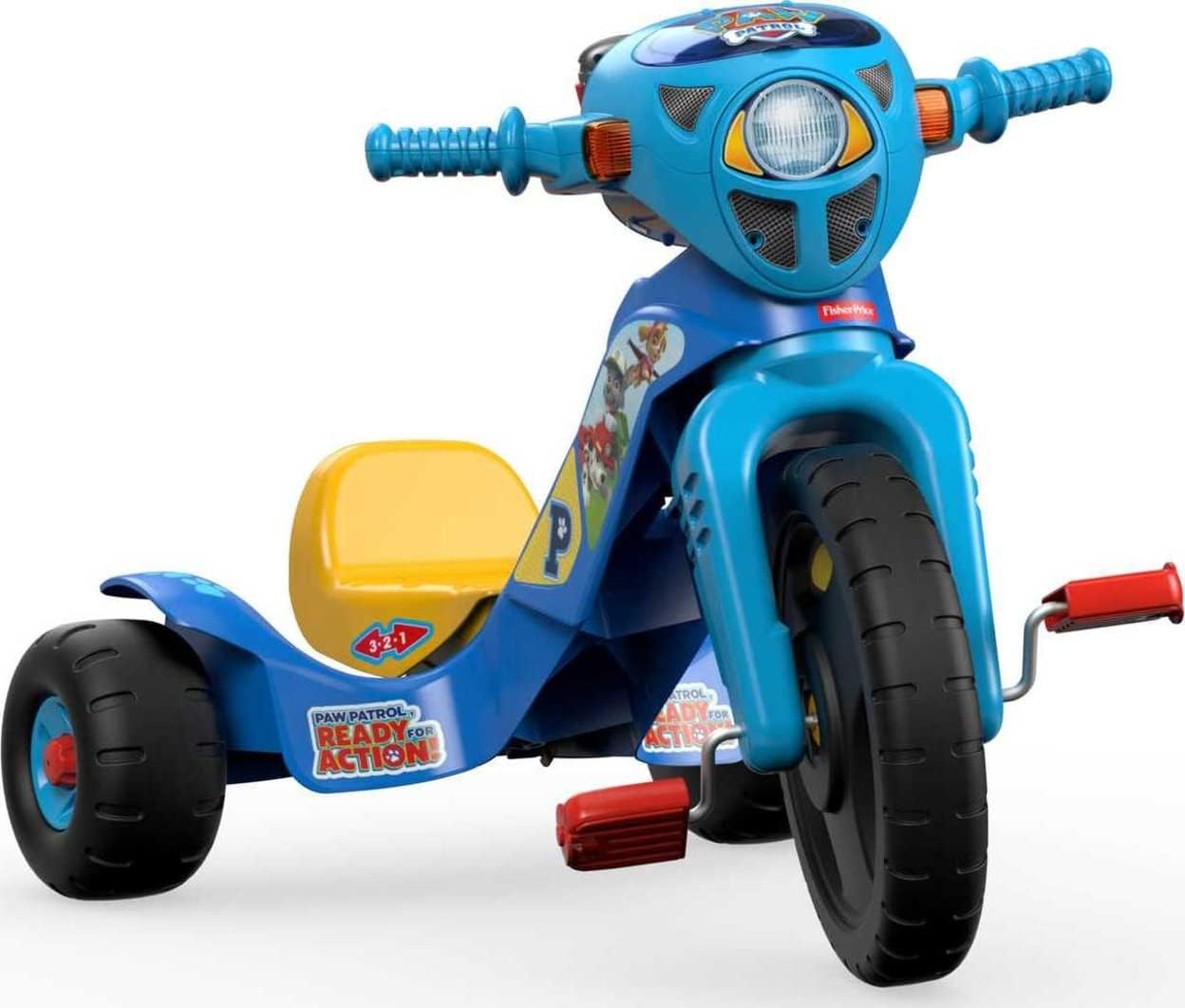 Fisher-Price PAW Patrol Toddler Tricycle Lights & Sounds Trike Toy Bike with Handlebar Grips & Storage for Preschool Kids Ages 2+ Years 24hrsmart